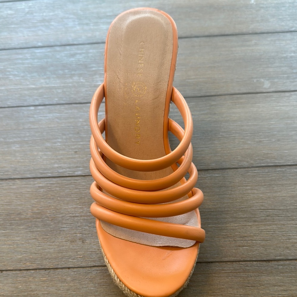 Chinese Laundry Orange Strappy Sandal Heels